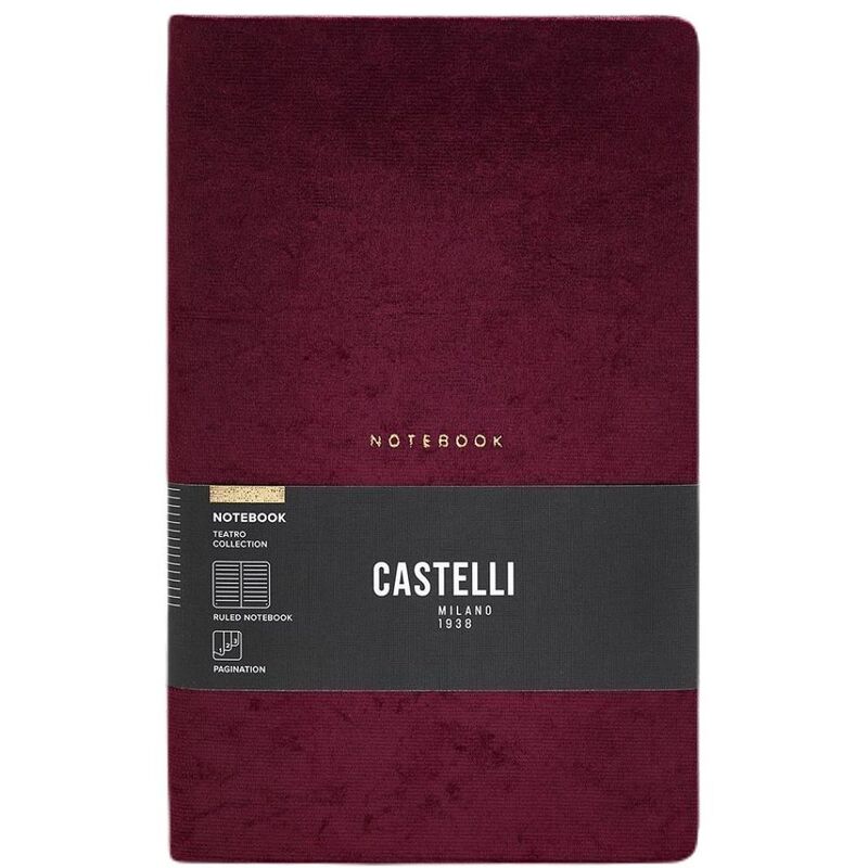 Castelli Medium Ruled Teatro Notebook - Burgundy (13 x 21 cm) Castelli Medium Ruled Teatro Notebook - Burgundy (13 x 21 cm)