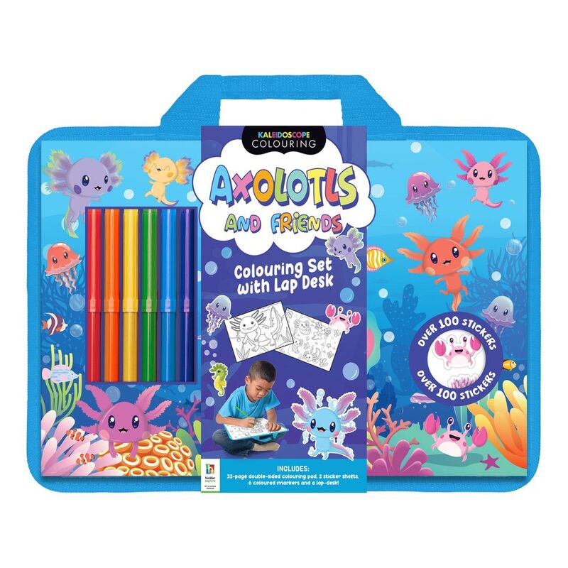Axolotls And Friends Colouring Set With Lap Desk | Hinkler Books