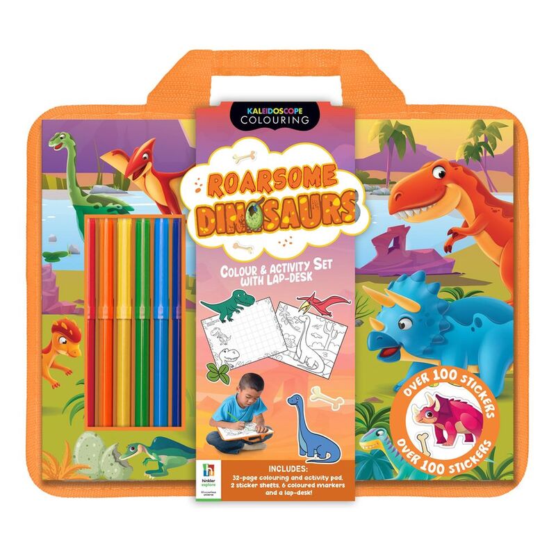 Roarsome Dinosaurs Colouring Set With Lap Desk | Hinkler Books