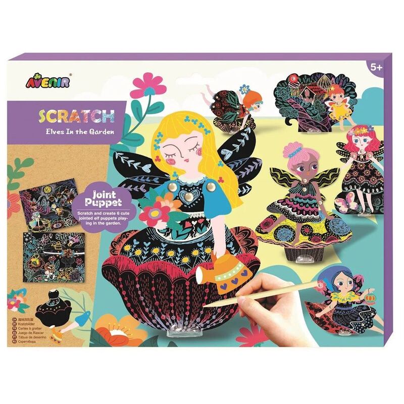 Avenir Scratch Art Joint Puppets Fairies in the Garden Kit Avenir Scratch Art Joint Puppets Fairies in the Garden Kit