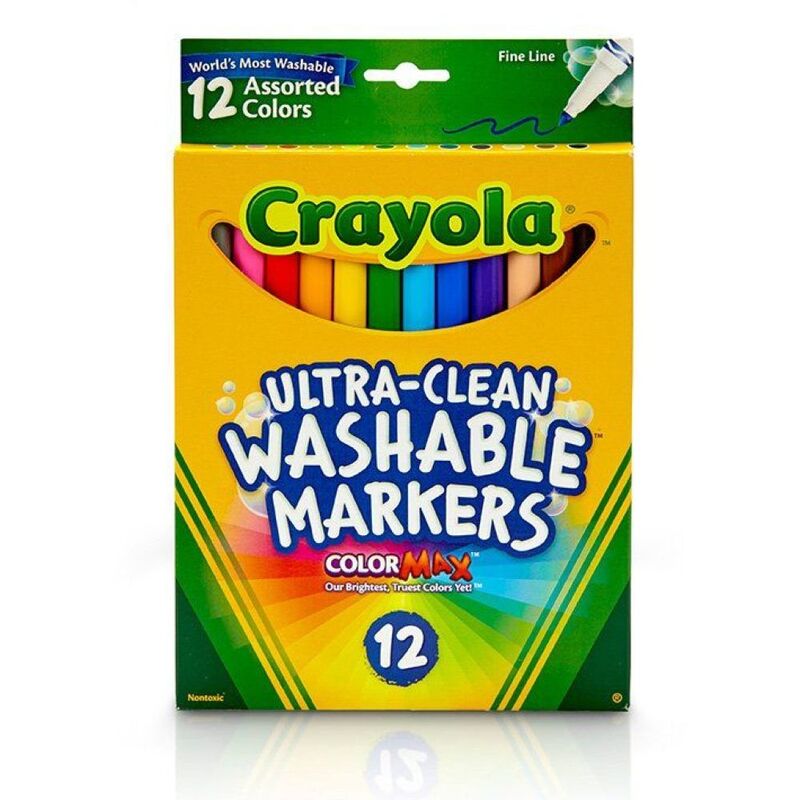 Crayola Ultra-Clean Washable Markers Color Max (Pack of 12) Crayola Ultra-Clean Washable Markers Color Max (Pack of 12)