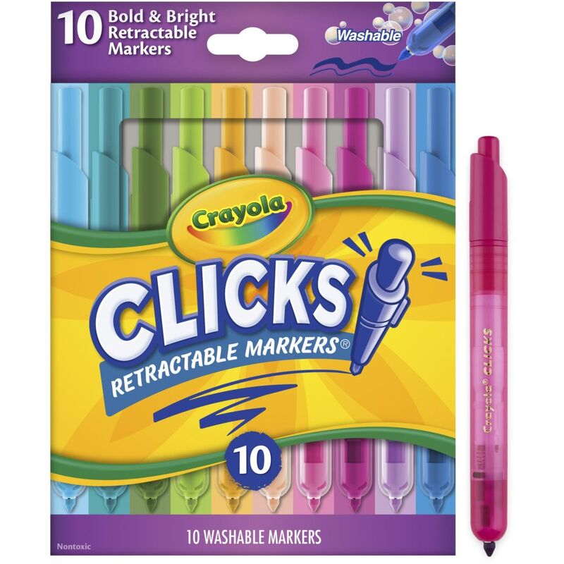 Crayola Clicks Retractable Washable Markers (Pack of 10) Crayola Clicks Retractable Washable Markers (Pack of 10)
