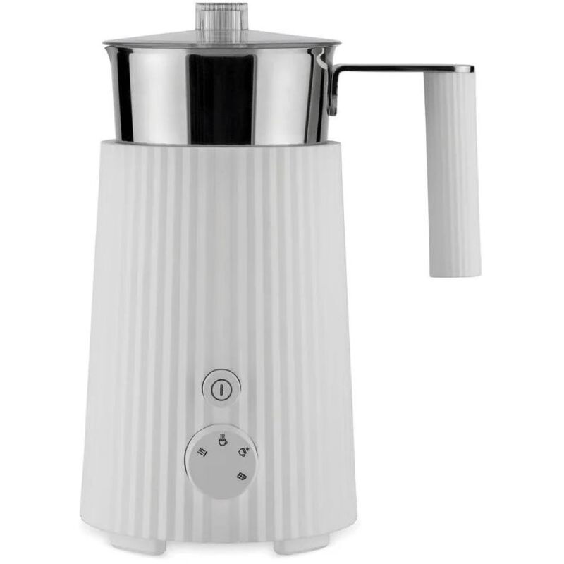 Alessi Plisse Milk Frother - White (UK Plug)