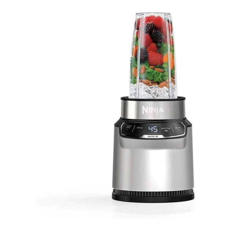 Ninja Blender Auto-IQ BN500ME with 2 Automatic Programs - Blend & Max Blend 1000W - Silver