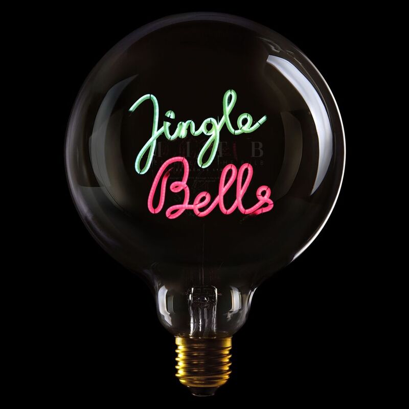 Message In The Bulb - Jingle Bells - Clear Glass/Green & Red LED Light Bulb (6 Volt)