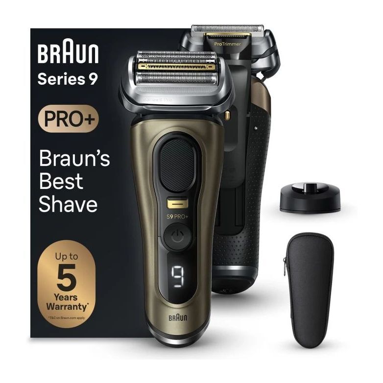 Braun Series 9 Pro+ 9519s Electric Shaver with Charging Stand and Travel Case - Gold