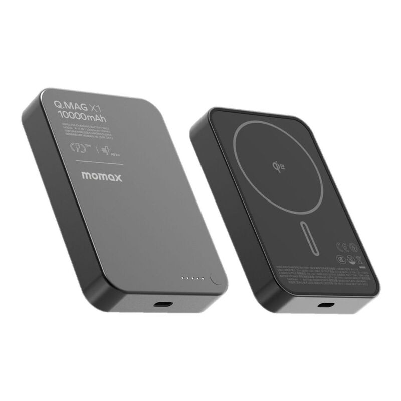 Momax Q.Mag X1 Qi2 10000mAh Gen2 15W Magsafe Wireless Power Bank - Black Momax Q.Mag X1 Qi2 10000mAh Gen2 15W Magsafe Wireless Power Bank - Black