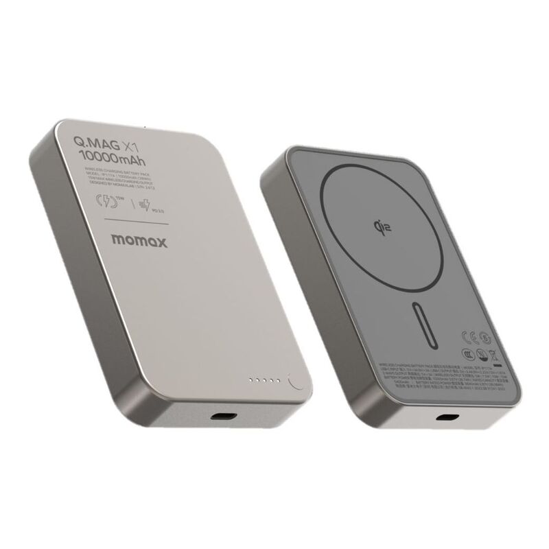 Momax Q.Mag X1 Qi2 10000mAh Gen2 15W Magsafe Wireless Power Bank - Titanium