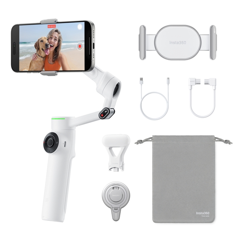 Insta360 Flow 2 Pro AI Tracking Smartphone Gimbals - Creator Kit - Summit White Insta360 Flow 2 Pro AI Tracking Smartphone Gimbals - Creator Kit - Summit White