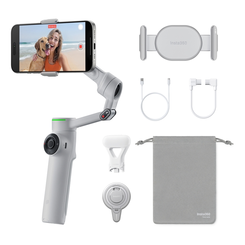 Insta360 Flow 2 Pro AI Tracking Smartphone Gimbals - Creator Kit - Stone Grey Insta360 Flow 2 Pro AI Tracking Smartphone Gimbals - Creator Kit - Stone Grey