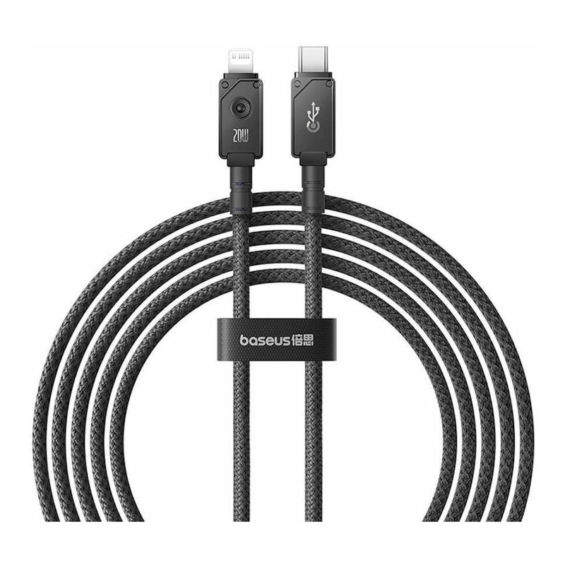 Baseus Unbreakable Fast Charging Data Cable Type-C to Lightning 20W 2m - Cluster Black Baseus Unbreakable Fast Charging Data Cable Type-C to Lightning 20W 2m - Cluster Black