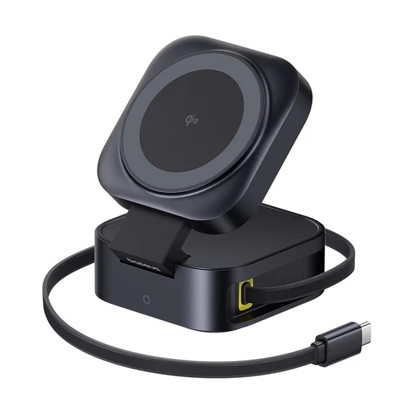 Baseus PicoGo 2-in-1 Magnetic Wireless Charger Qi2 67W - Cosmic Black Baseus PicoGo 2-in-1 Magnetic Wireless Charger Qi2 67W - Cosmic Black