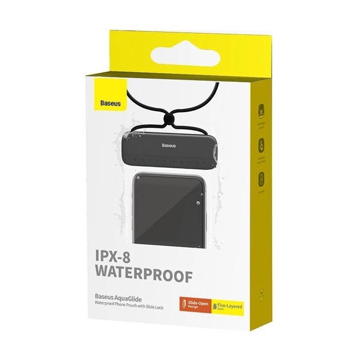 Baseus AquaGlide Waterproof Phone Pouch with Slide Lock - Cluster Black Baseus AquaGlide Waterproof Phone Pouch with Slide Lock - Cluster Black