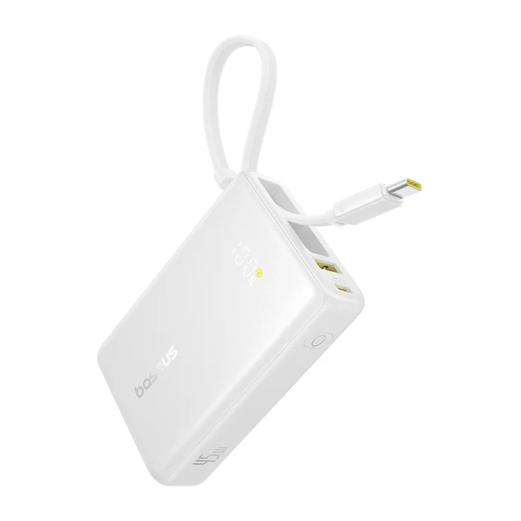 Baseus PicoGo Digital Display Power Bank 10000mAh 45W - Moon White