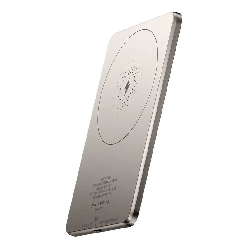 Powerology 5000mAh 15W Pd Type-C Magsafe Ultra Slim Power Bank - Titanium