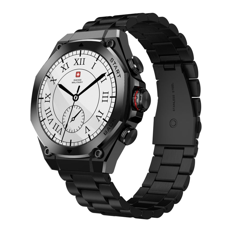 Swiss Military DOM 6 Smartwatch - Black With Gunmetal Strap Swiss Military DOM 6 Smartwatch - Black With Gunmetal Strap