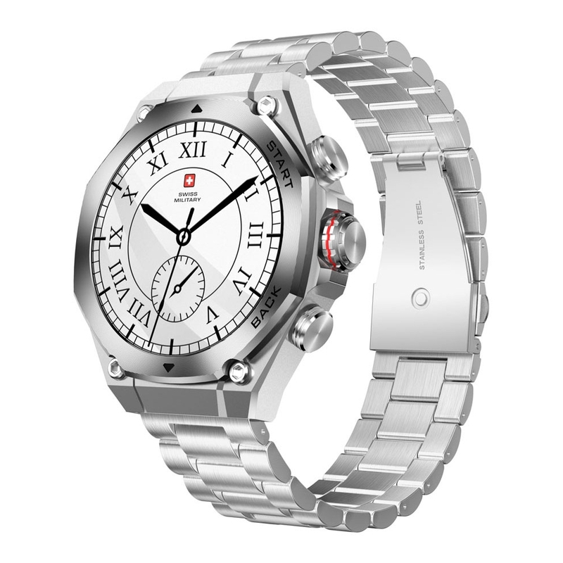 Swiss Military DOM 6 Smartwatch - Silver With Silver Metal Strap Swiss Military DOM 6 Smartwatch - Silver With Silver Metal Strap