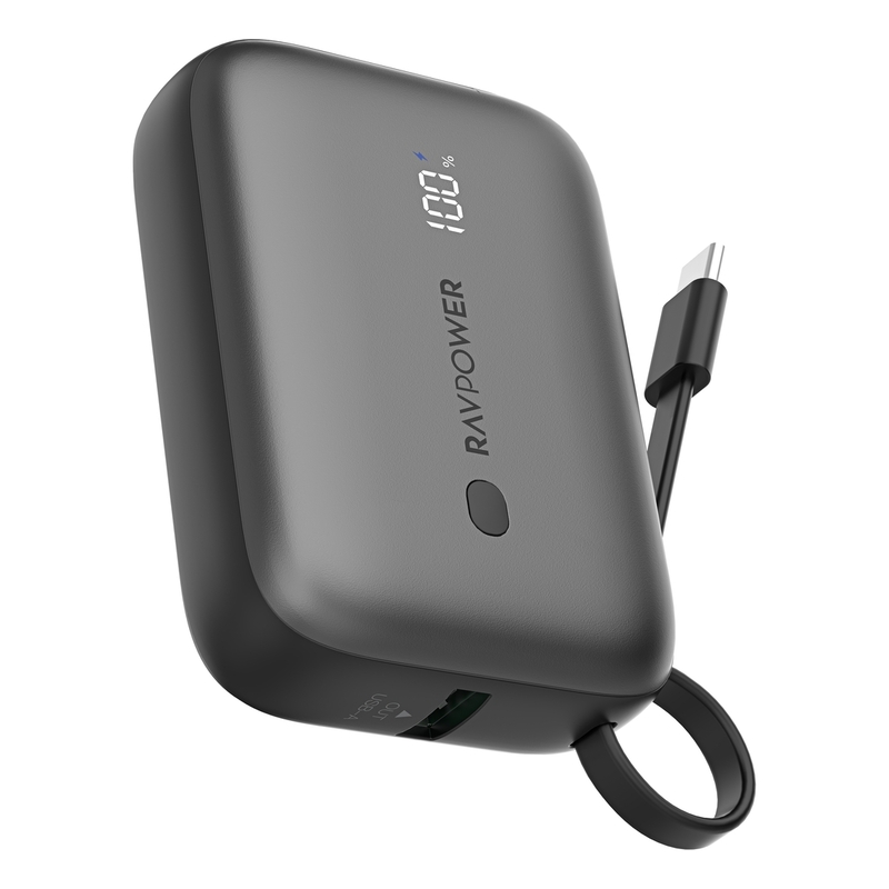 RavPower RP-PB1224 PD Pioneer 10000mAh 2-Port + With Type-C Line Power Bank - Black RavPower RP-PB1224 PD Pioneer 10000mAh 2-Port + With Type-C Line Power Bank - Black