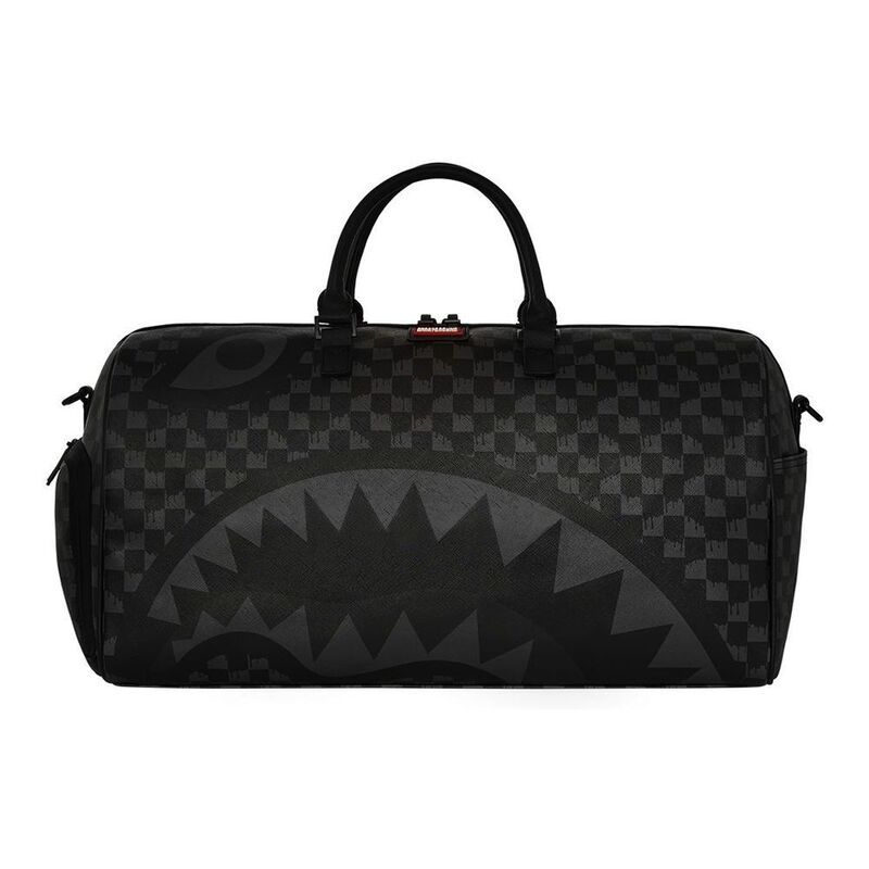 Sprayground Hangover Grey Drip Check Duffle