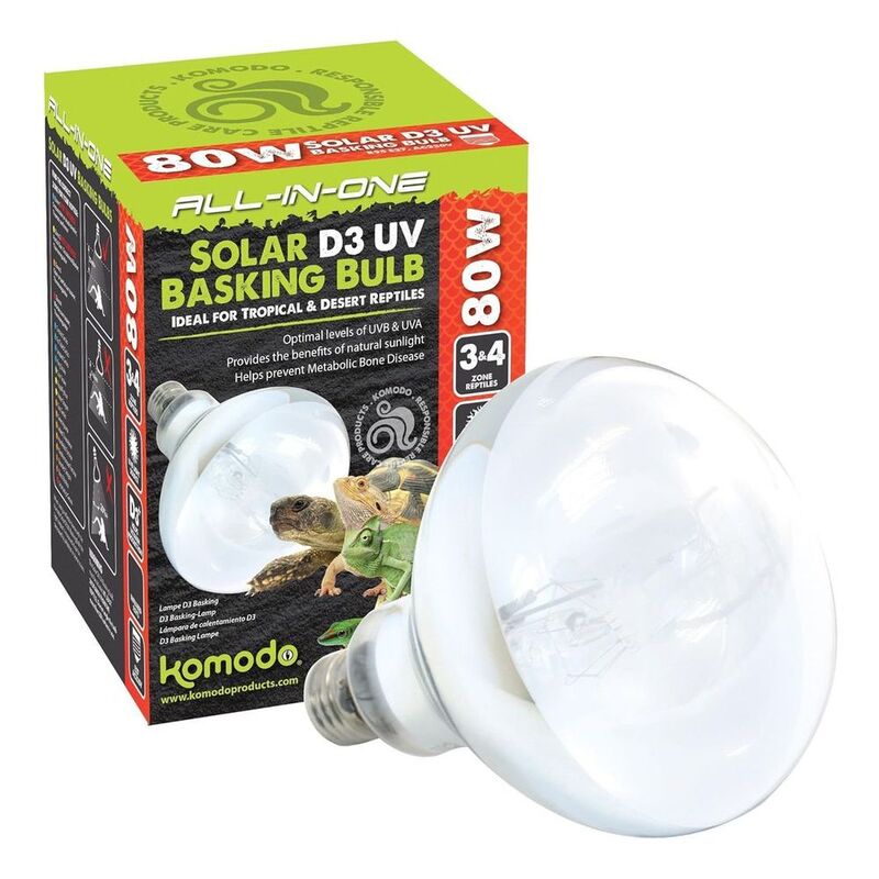 Komodo Solar D3 UV Basking Bulb 80W Komodo Solar D3 UV Basking Bulb 80W