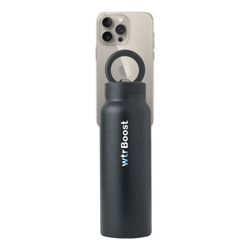 WTR Boost Black - Insulated Stainless Steel Bottle with Mobile Holder 750ml