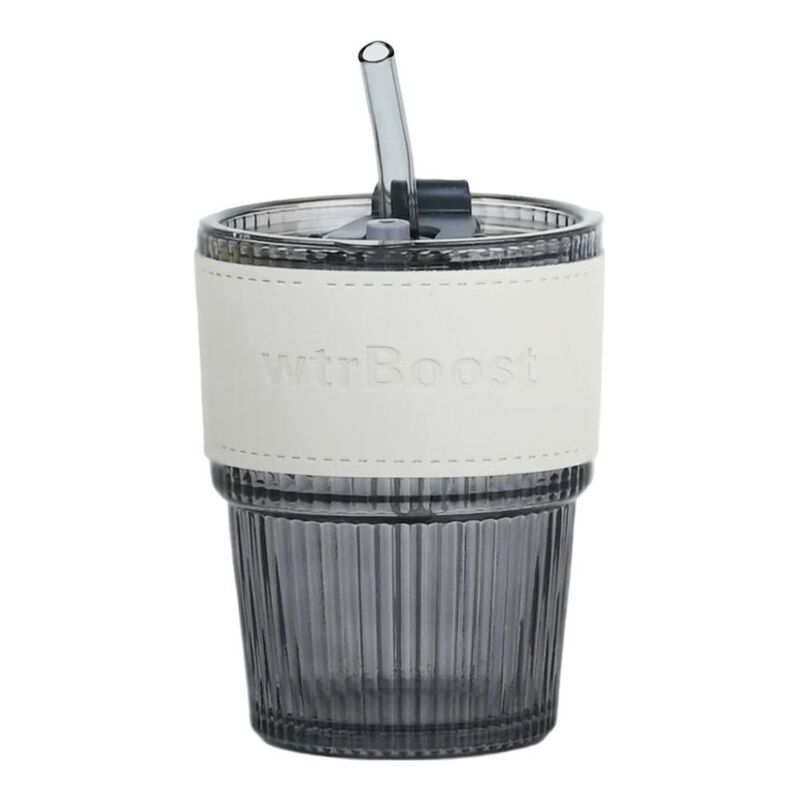 WTR Boost Cup with Straw - Black 330ml