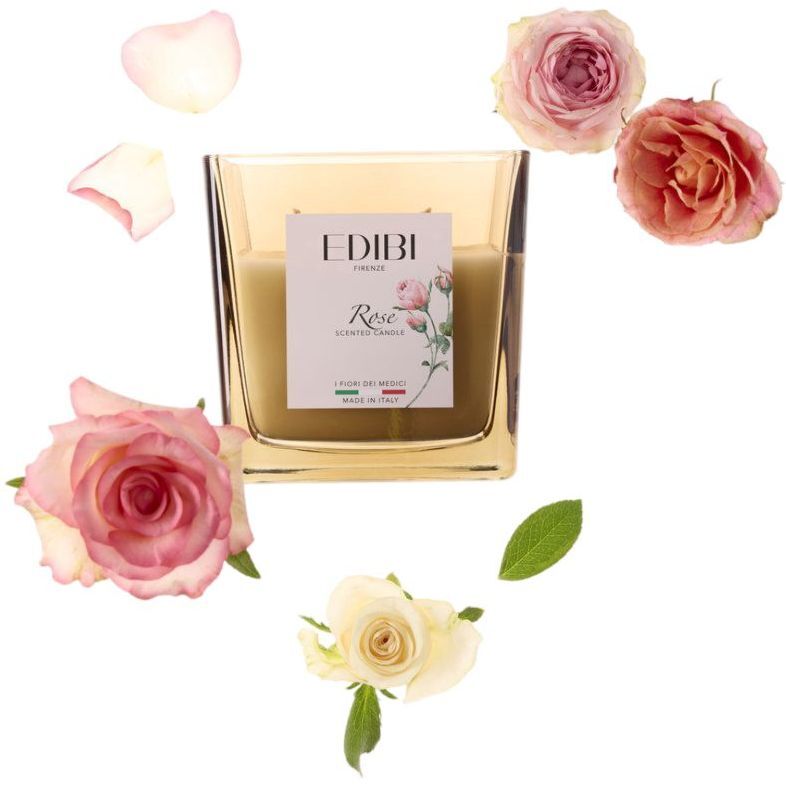 Edibi Firenze Rose Square Candle 500g