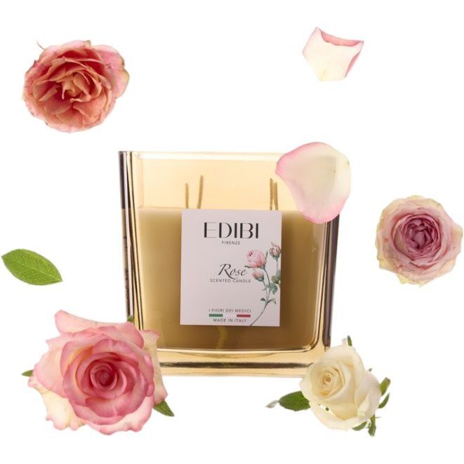 Edibi Firenze Rose Square Candle 1kg