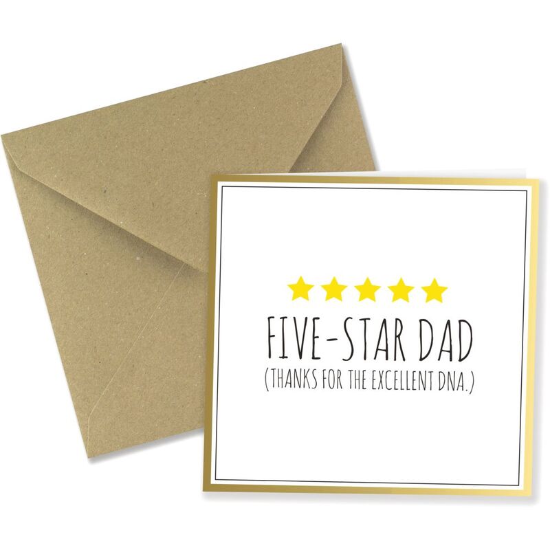 Share The Love Five Star Dad (15 x 15 cm) - Greeting Card for Dad Share The Love Five Star Dad (15 x 15 cm) - Greeting Card for Dad