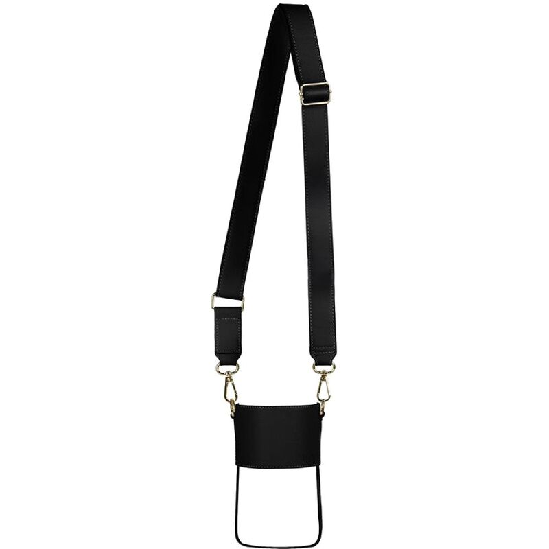 Loch Adjustable Vegan Leather Bottle Strap Black 900ml/1200 | Gold Detailing