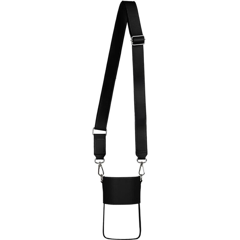 Loch Adjustable Vegan Leather Bottle Strap Black 650Ml | Silver Detailing Loch Adjustable Vegan Leather Bottle Strap Black 650Ml | Silver Detailing