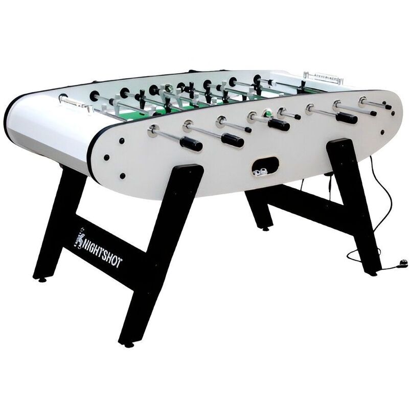 Knight Shot ST132 Home-Use Foosball Table with Blue LED Light - White