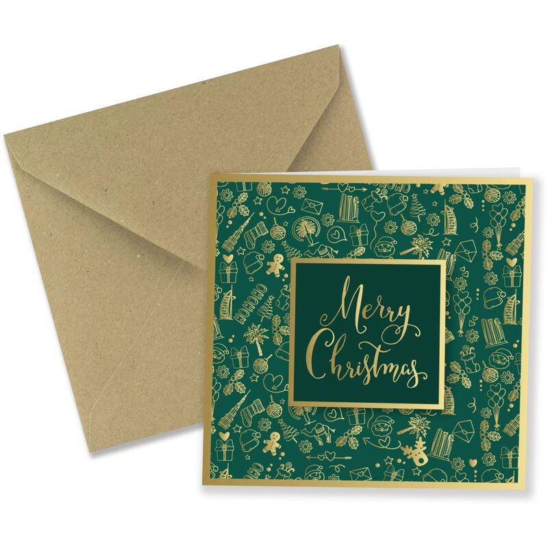 Share The Love Merry Christmas Greeting Card - Green (15 X 15 cm) Share The Love Merry Christmas Greeting Card - Green (15 X 15 cm)