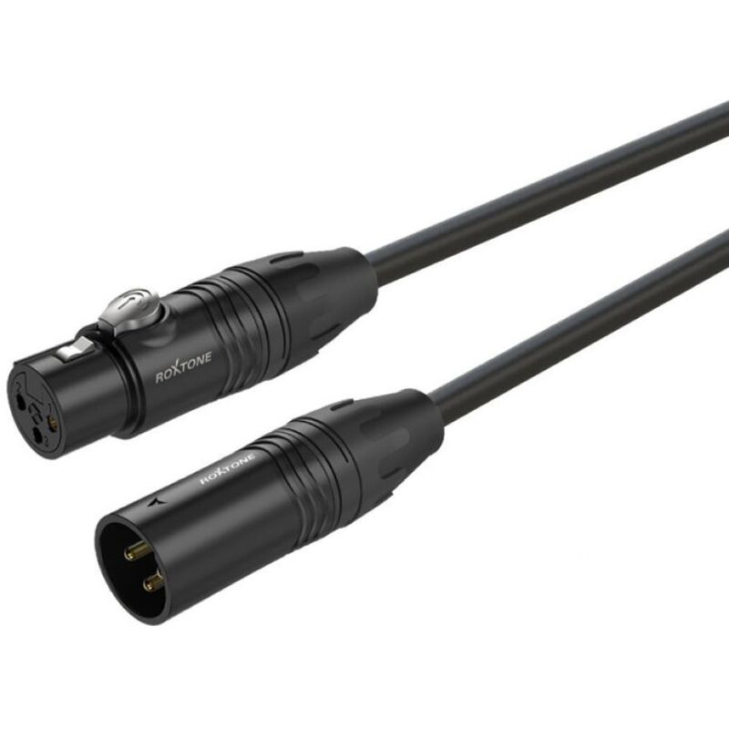 Roxtone GMXX200L10 10M-XLR High Performance Premade Balanced Microphone Cable - Black