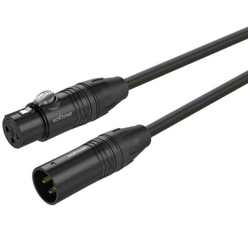 Roxtone GMXX200L5 5M-XLR High Performance Premade Balanced Microphone Cable - Black
