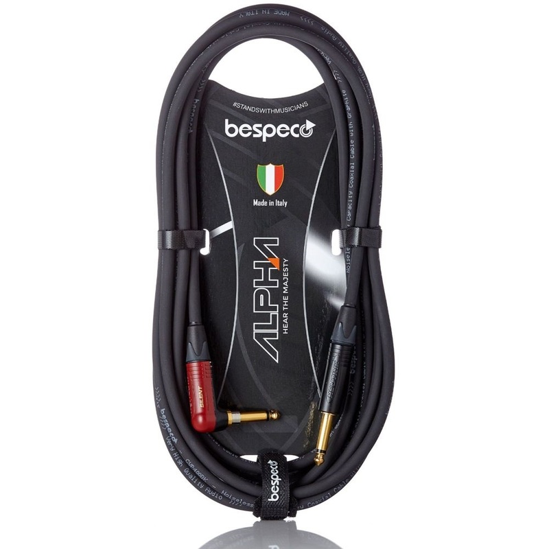 Bespeco Instrument Cable - Ahp600Sl Neautrik JK To JK Silent 90 Degree - 6M - Black