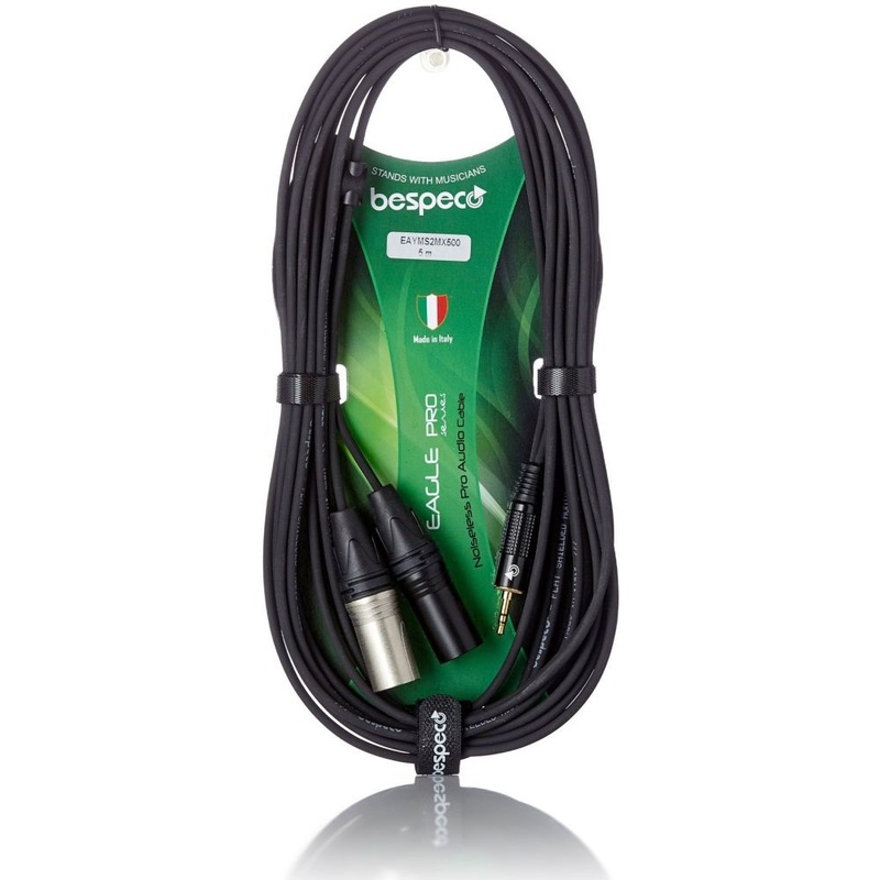 Bespeco Interlink Cable - EAYMS2MX150R - 2XLRM To 3.5mm 1.5M - Black Bespeco Interlink Cable - EAYMS2MX150R - 2XLRM To 3.5mm 1.5M - Black