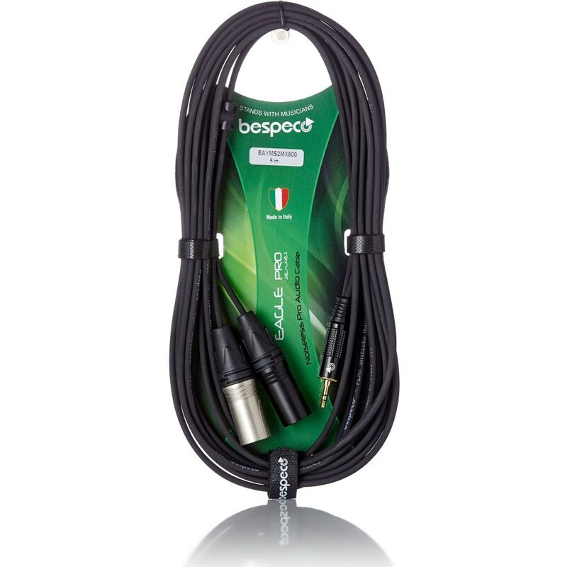 Bespeco Interlink Cable - EAYMS2MX150R - 2XLRM To 3.5mm 1.5M - Black
