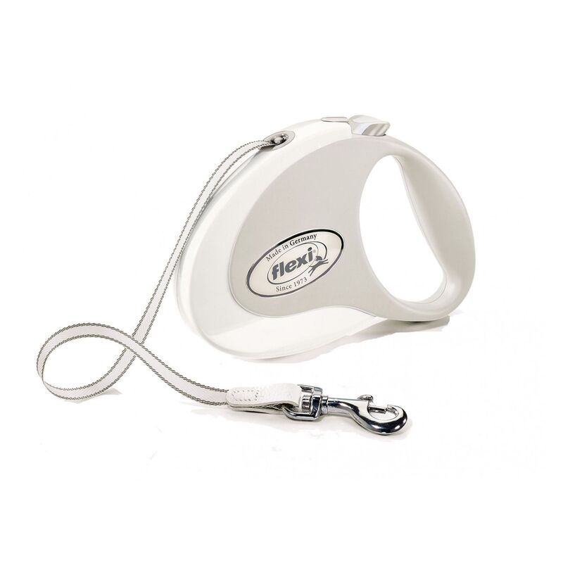 Flexi Style M Tape Cat/Dog Leash 5M - White Flexi Style M Tape Cat/Dog Leash 5M - White