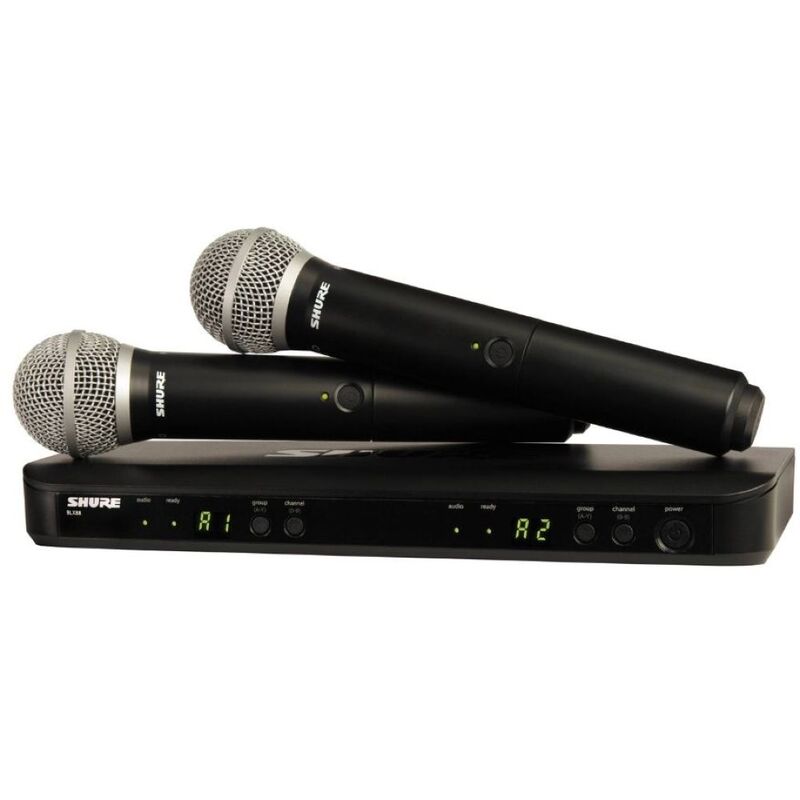 Shure  BLX288UK/PG58-H8E Dual-Transmitter Handheld Wireless System - Black