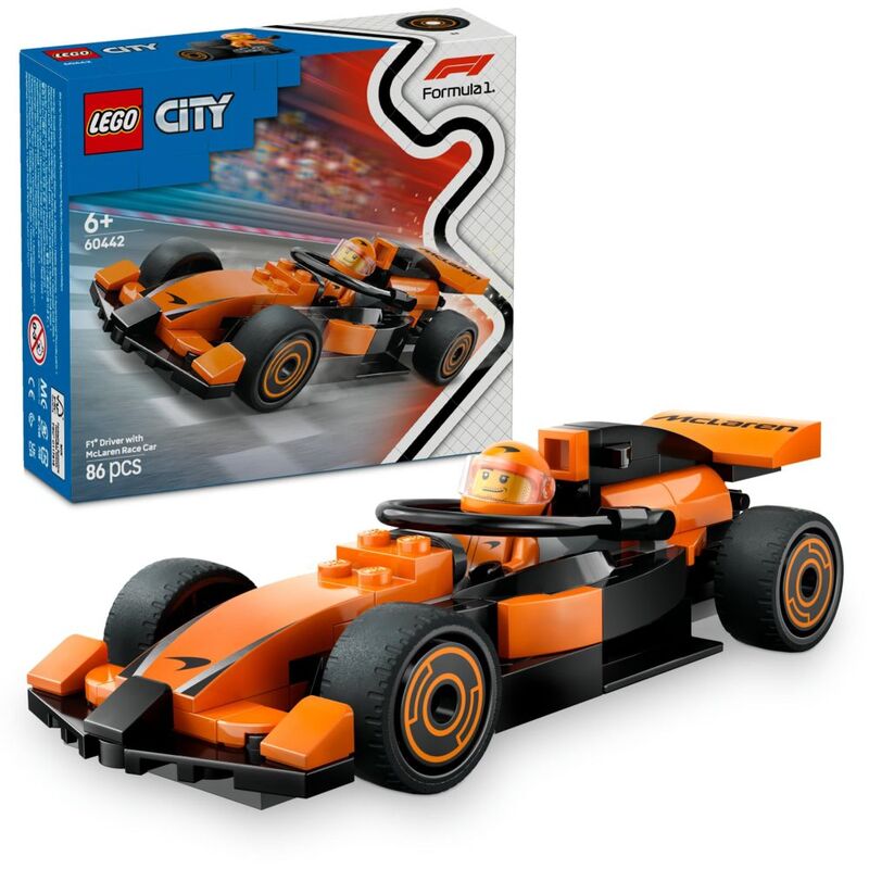 LEGO City F1 Driver With Mclaren Race Car 60442 (86 Pieces)