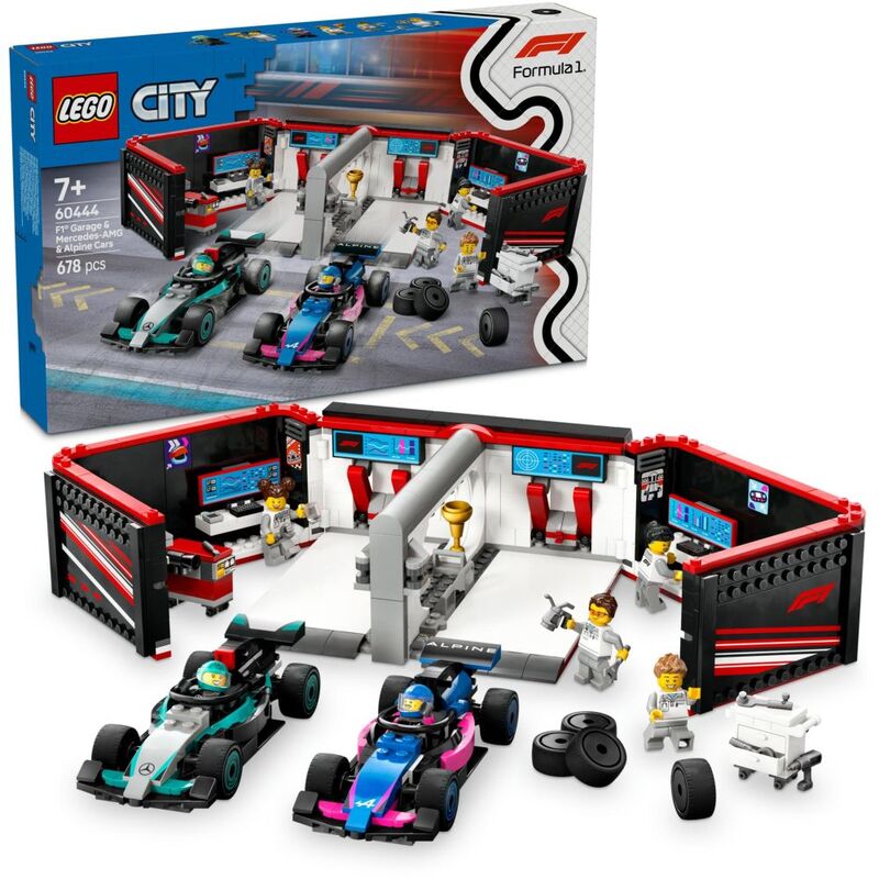 LEGO City F1 Garage And Mercedes-Amg And Alpine Cars 60444 (678 Pieces) LEGO City F1 Garage And Mercedes-Amg And Alpine Cars 60444 (678 Pieces)