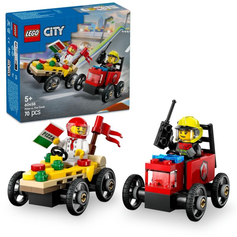 LEGO City Pizza Vs Fire Truck Race Car 60458 (70 Pieces)