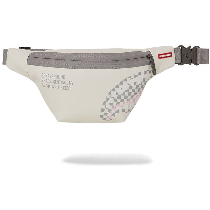 Sprayground Cream Check Shark Central Crossbody Sprayground Cream Check Shark Central Crossbody