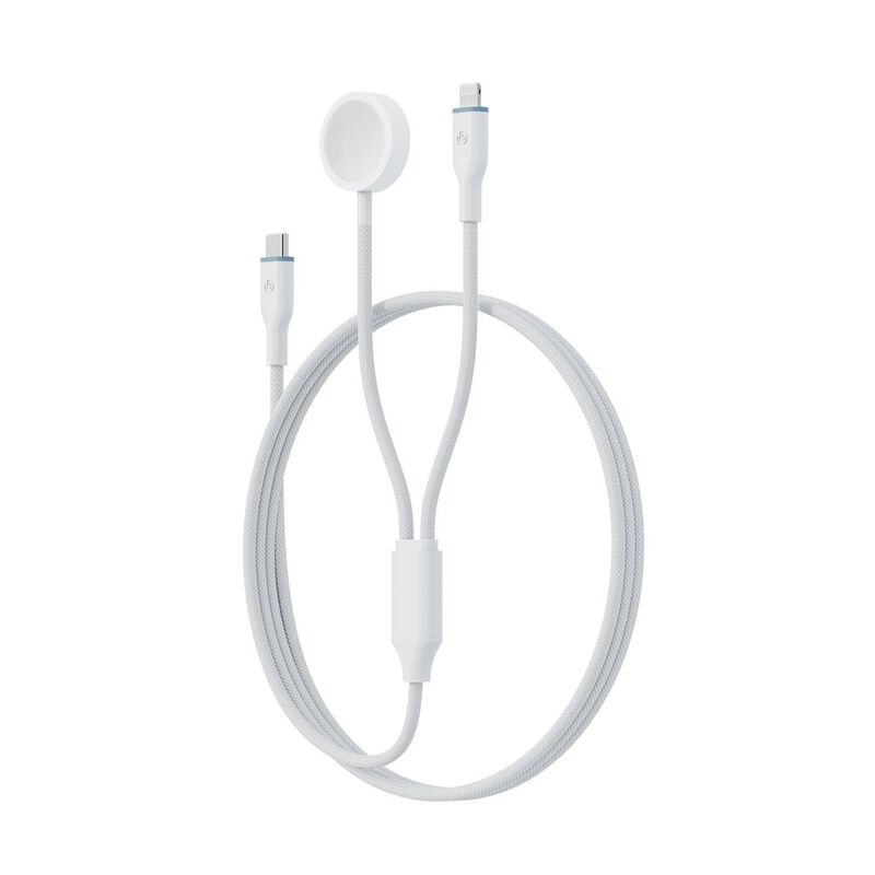 Bazic Gocharge Deuce Cable USB-C To Lightning With Watch Charger 1.8M - White Bazic Gocharge Deuce Cable USB-C To Lightning With Watch Charger 1.8M - White