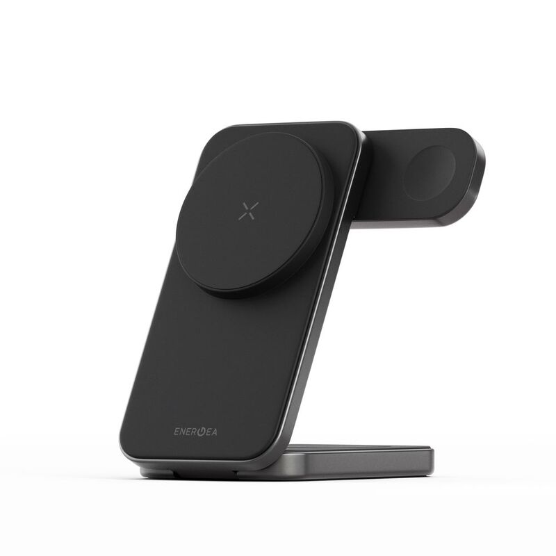 Energea Magtrio Plus 3-In-1 Foldable Qi2 Magnetic Fast Wireless Charger - Gunmetal Energea Magtrio Plus 3-In-1 Foldable Qi2 Magnetic Fast Wireless Charger - Gunmetal