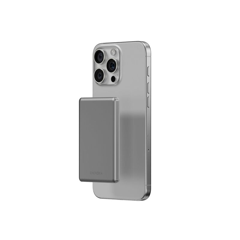 Energea Alupac Mini 5000mAh Mini Aluminium Magsafe Power Bank - Natural Energea Alupac Mini 5000mAh Mini Aluminium Magsafe Power Bank - Natural