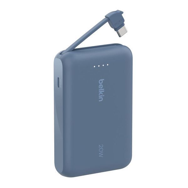 Belkin Power Bank 10000mAh With Intergrated USB-C Cable - Blue Belkin Power Bank 10000mAh With Intergrated USB-C Cable - Blue