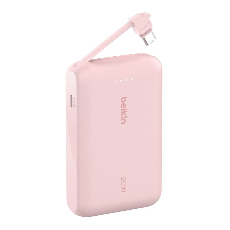Belkin Power Bank 10000mAh With Intergrated USB-C Cable - Pink