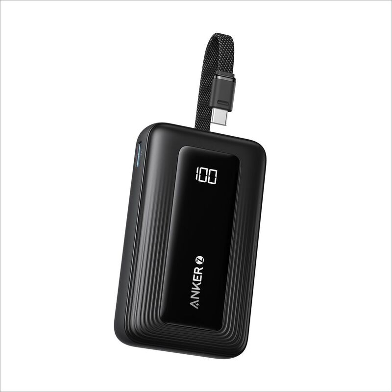 Anker Power Bank 10000mAh 30W/ Built-In USB-C Cable - Black